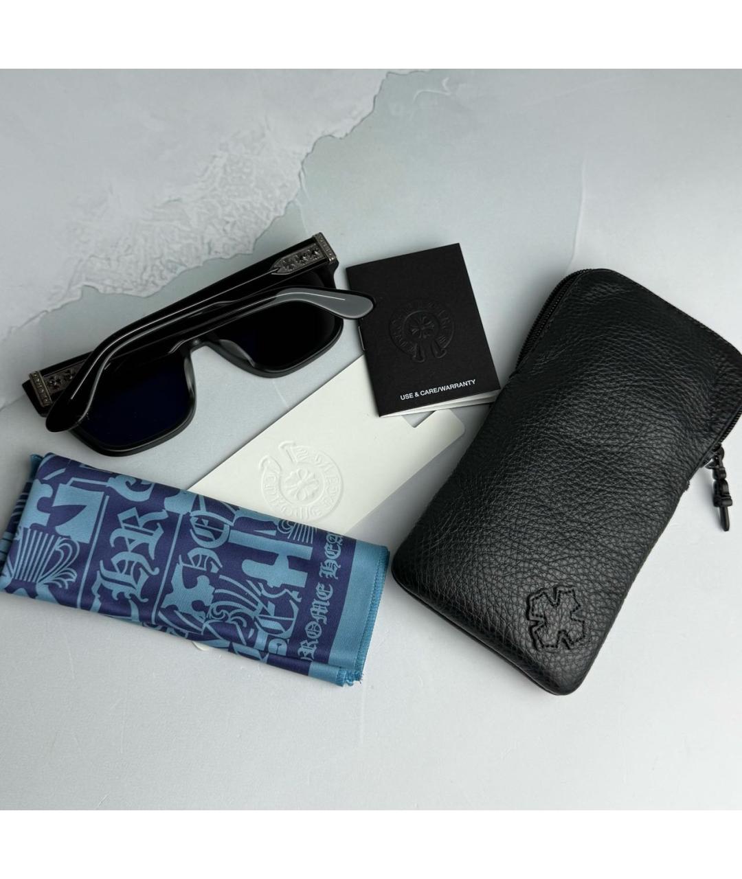 CHROME HEARTS Черные пластиковые солнцезащитные очки, фото 2