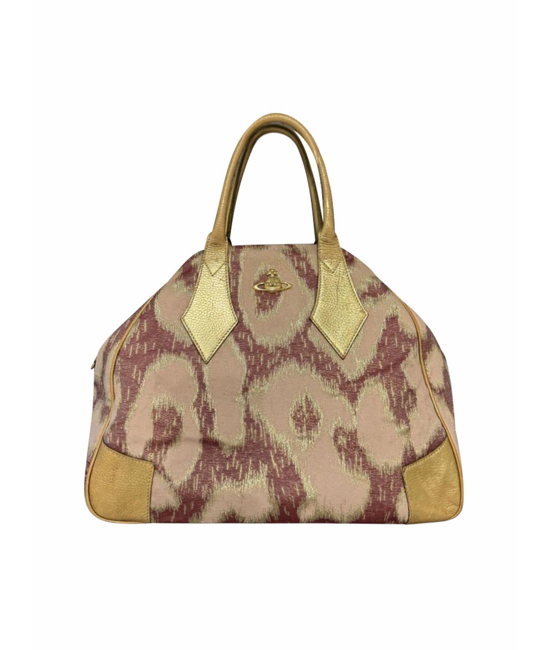 VIVIENNE WESTWOOD Золотая хлопковая сумка с короткими ручками, фото 1