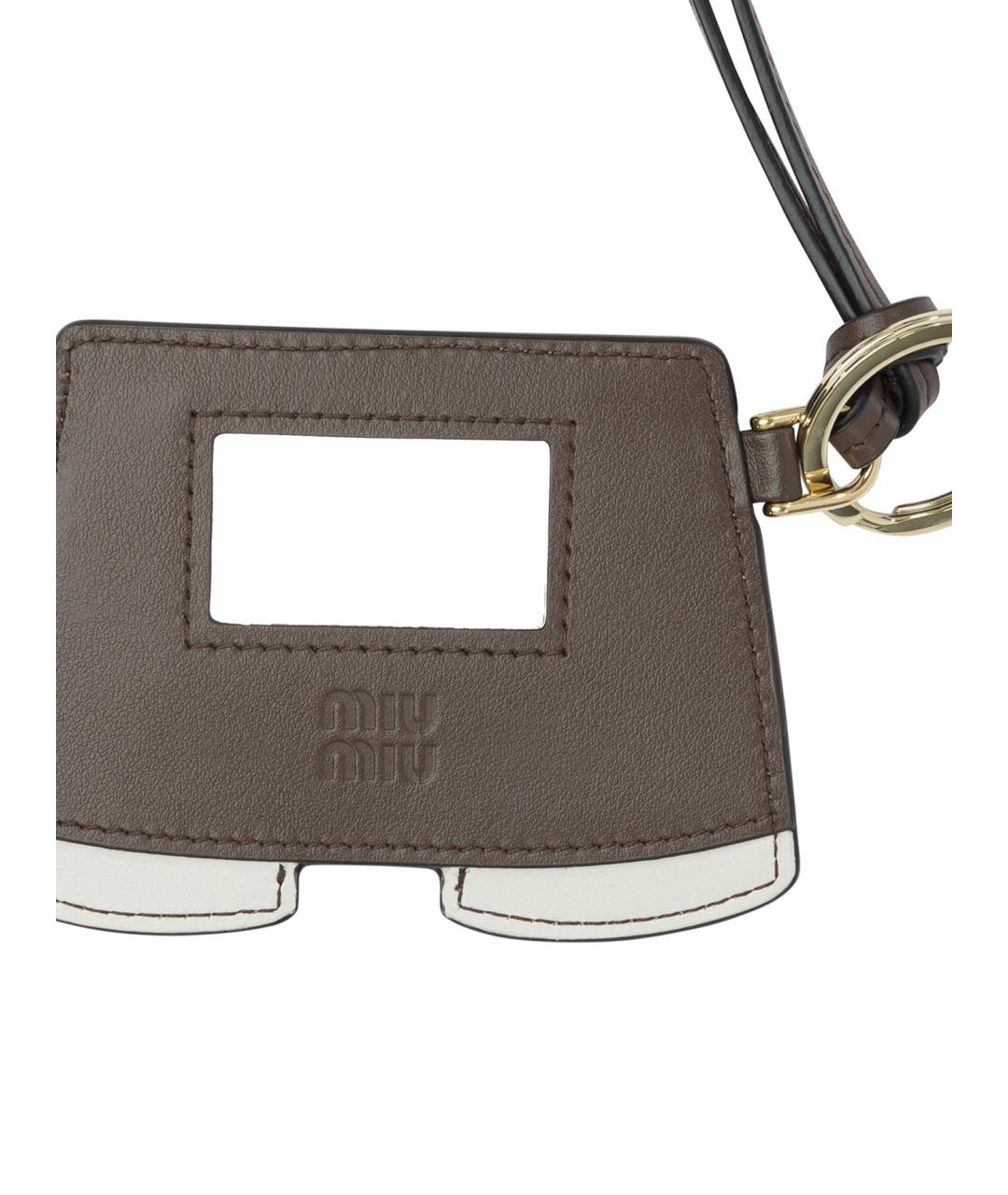 MIU MIU Коричневый брелок, фото 2