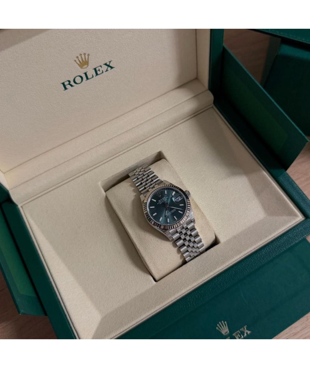 ROLEX Темно-синие часы из белого золота, фото 3