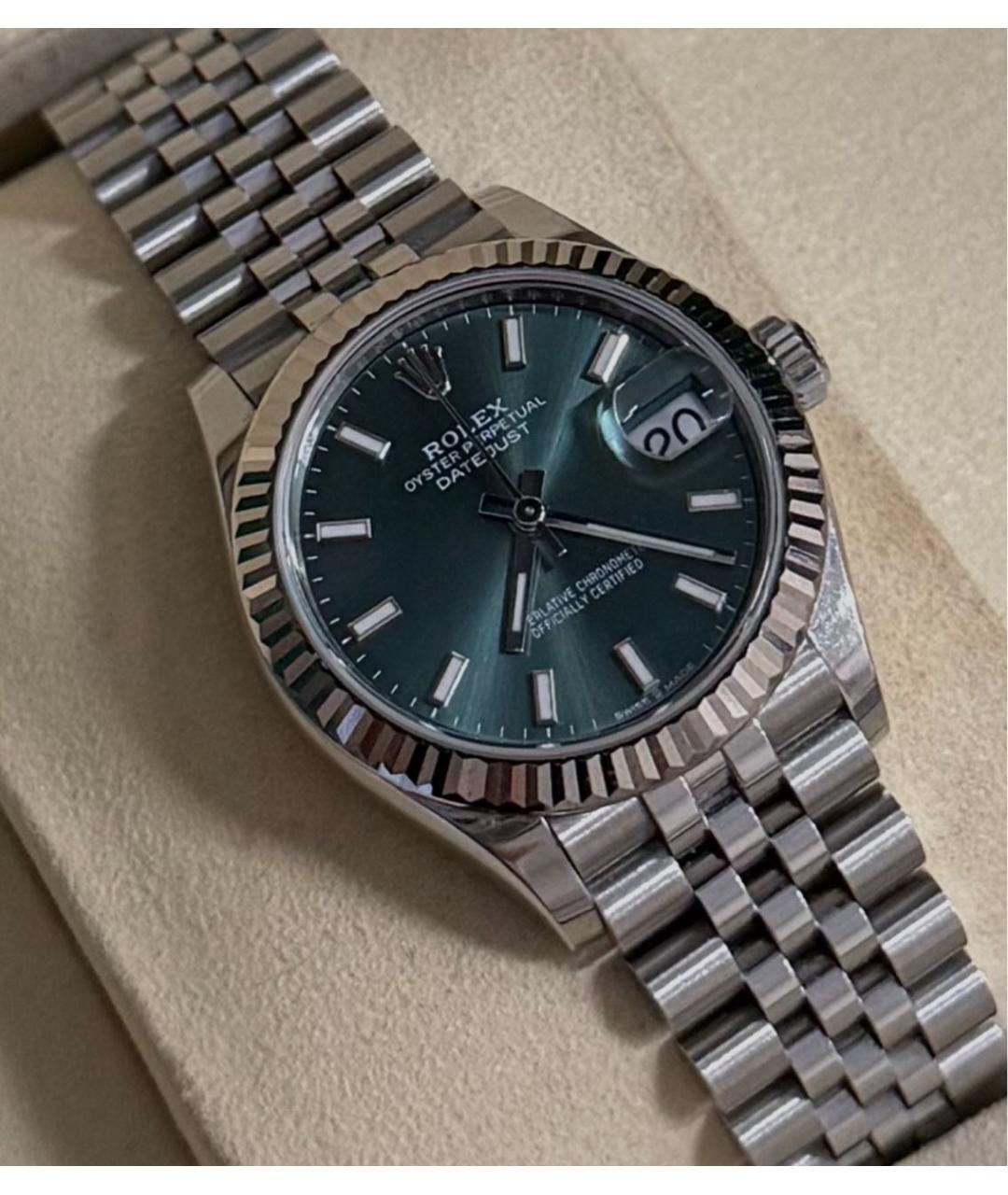 ROLEX Темно-синие часы из белого золота, фото 5