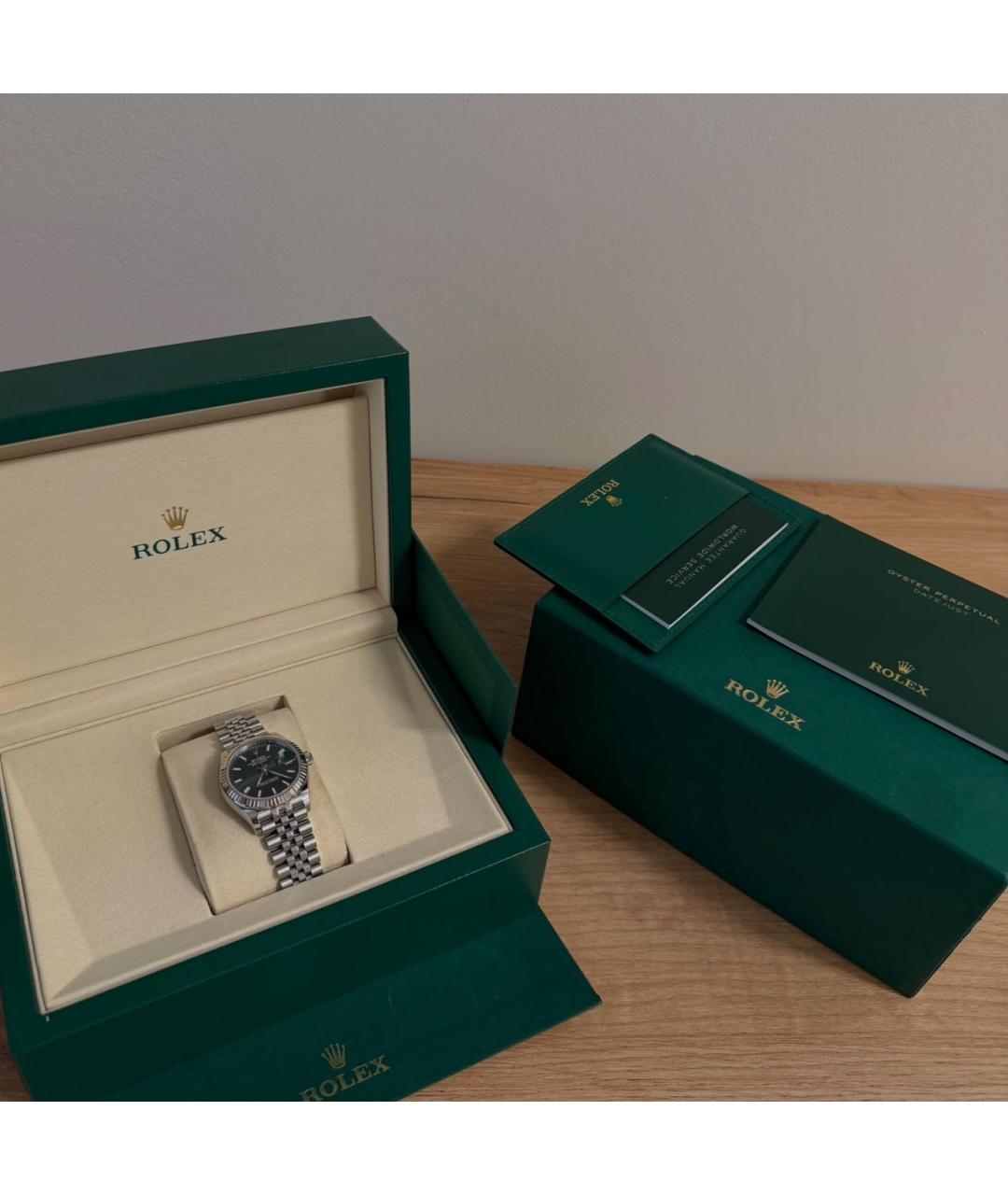 ROLEX Темно-синие часы из белого золота, фото 2