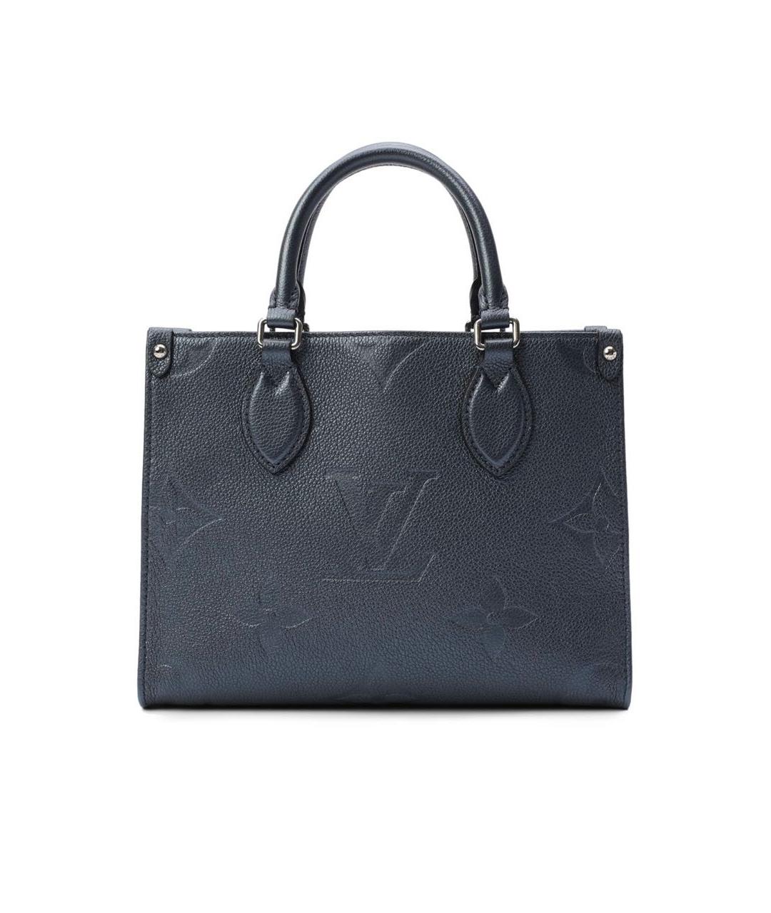 LOUIS VUITTON Темно-синяя кожаная сумка с короткими ручками, фото 1