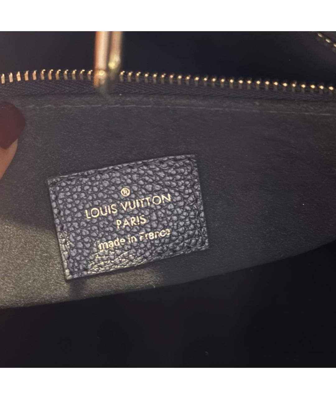 LOUIS VUITTON Темно-синяя кожаная сумка с короткими ручками, фото 6