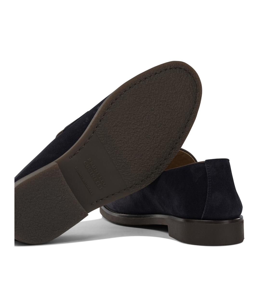 BRUNELLO CUCINELLI Синие замшевые лоферы, фото 5