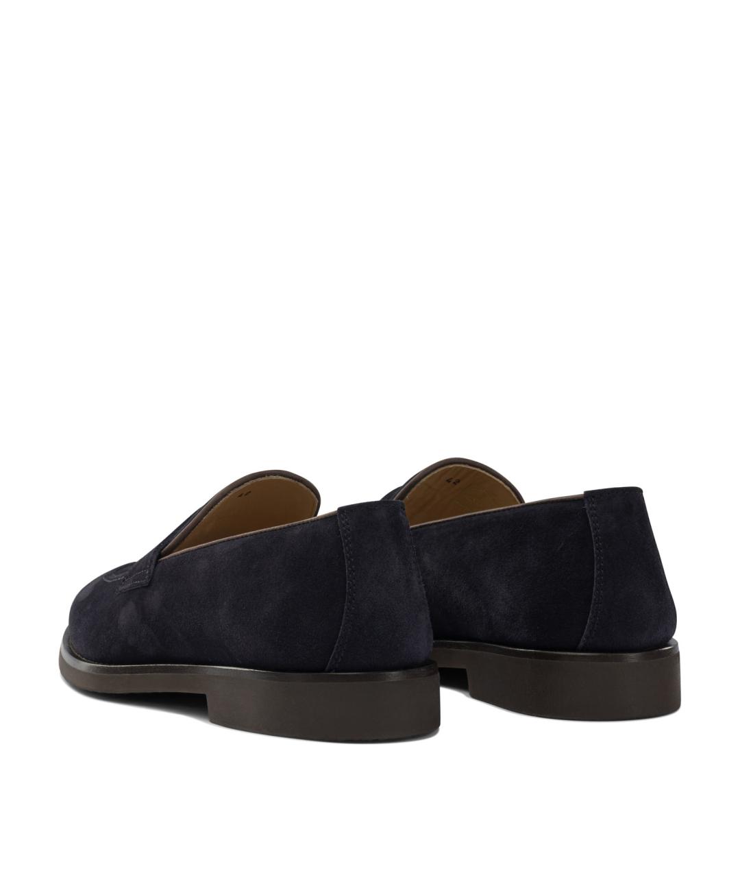 BRUNELLO CUCINELLI Синие замшевые лоферы, фото 4