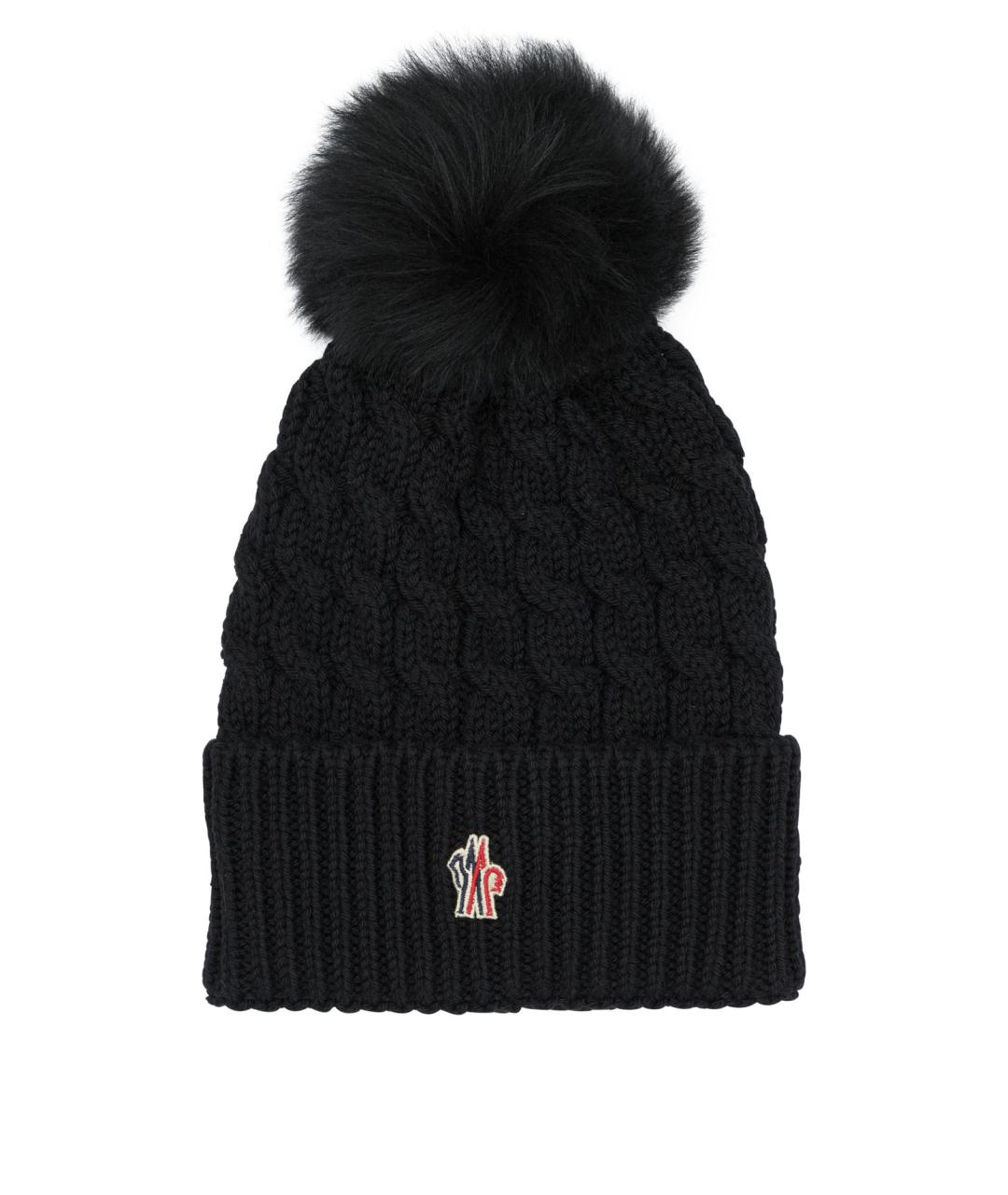 MONCLER GRENOBLE Черная шерстяная шапка, фото 1