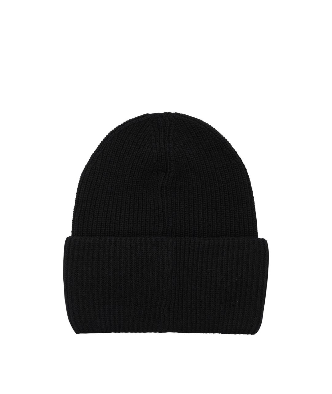 MONCLER Черная шерстяная шапка, фото 2