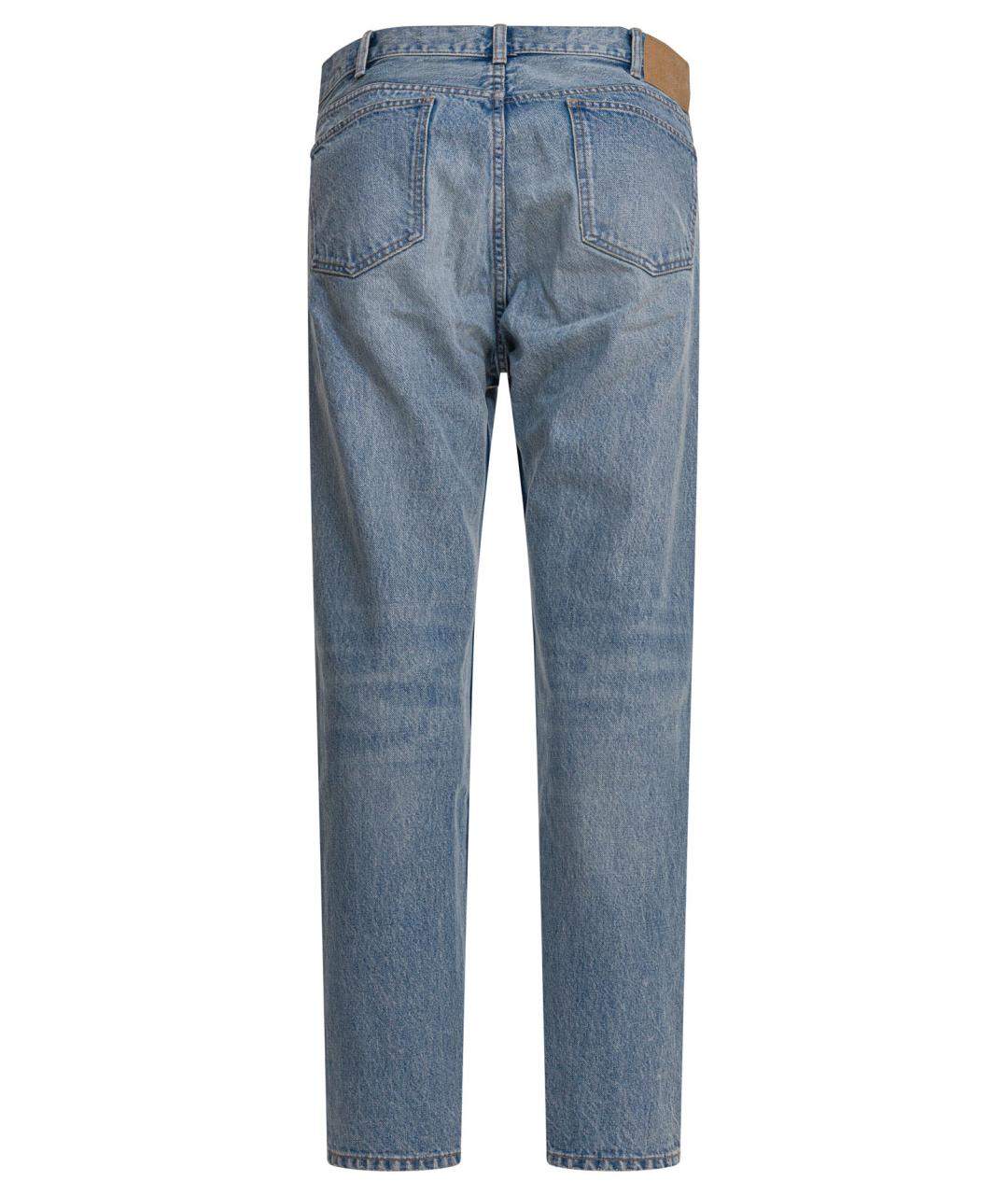 CELINE Голубые хлопковые прямые джинсы, фото 2