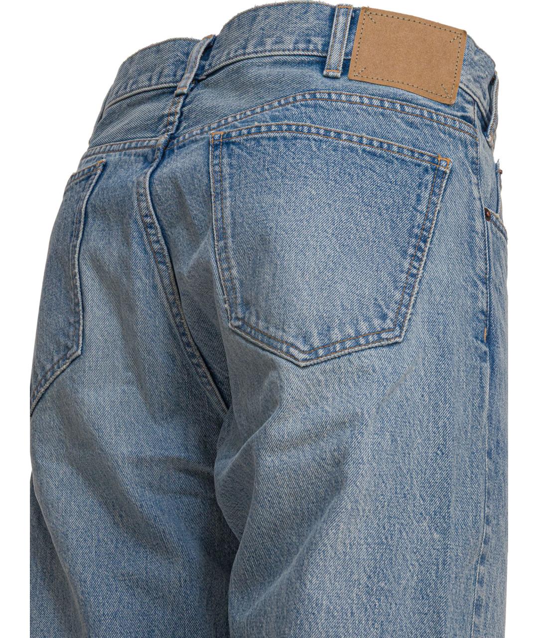 CELINE Голубые хлопковые прямые джинсы, фото 4