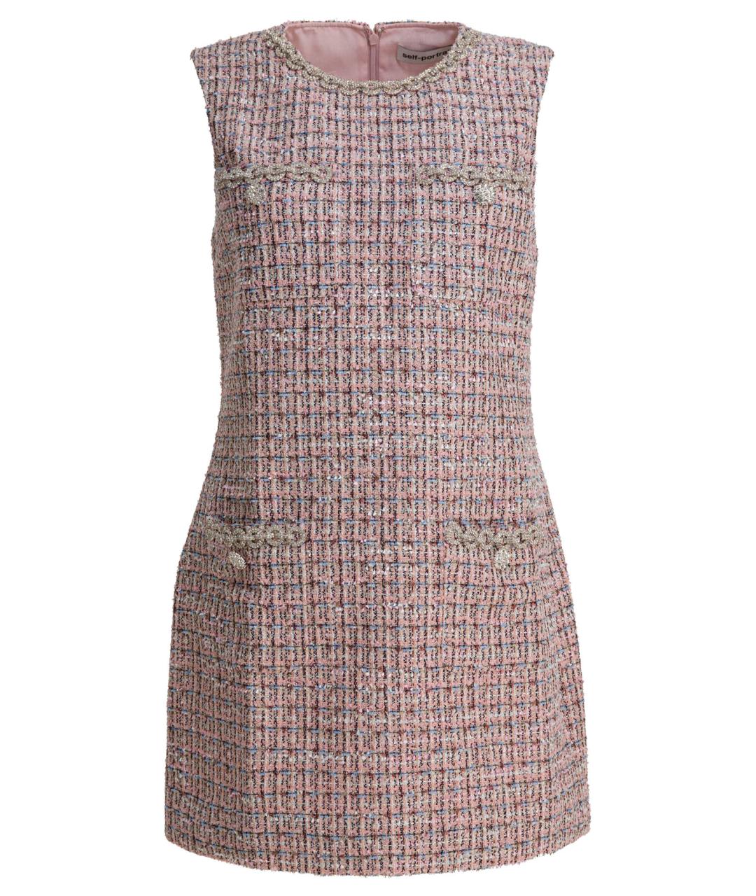 SELF-PORTRAIT Розовое полиэстеровое повседневное платье, фото 1