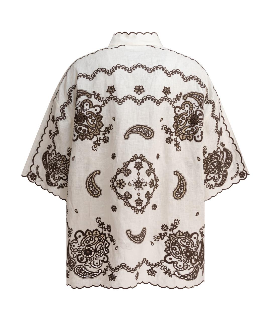 ZIMMERMANN Бежевая льняная рубашка, фото 2