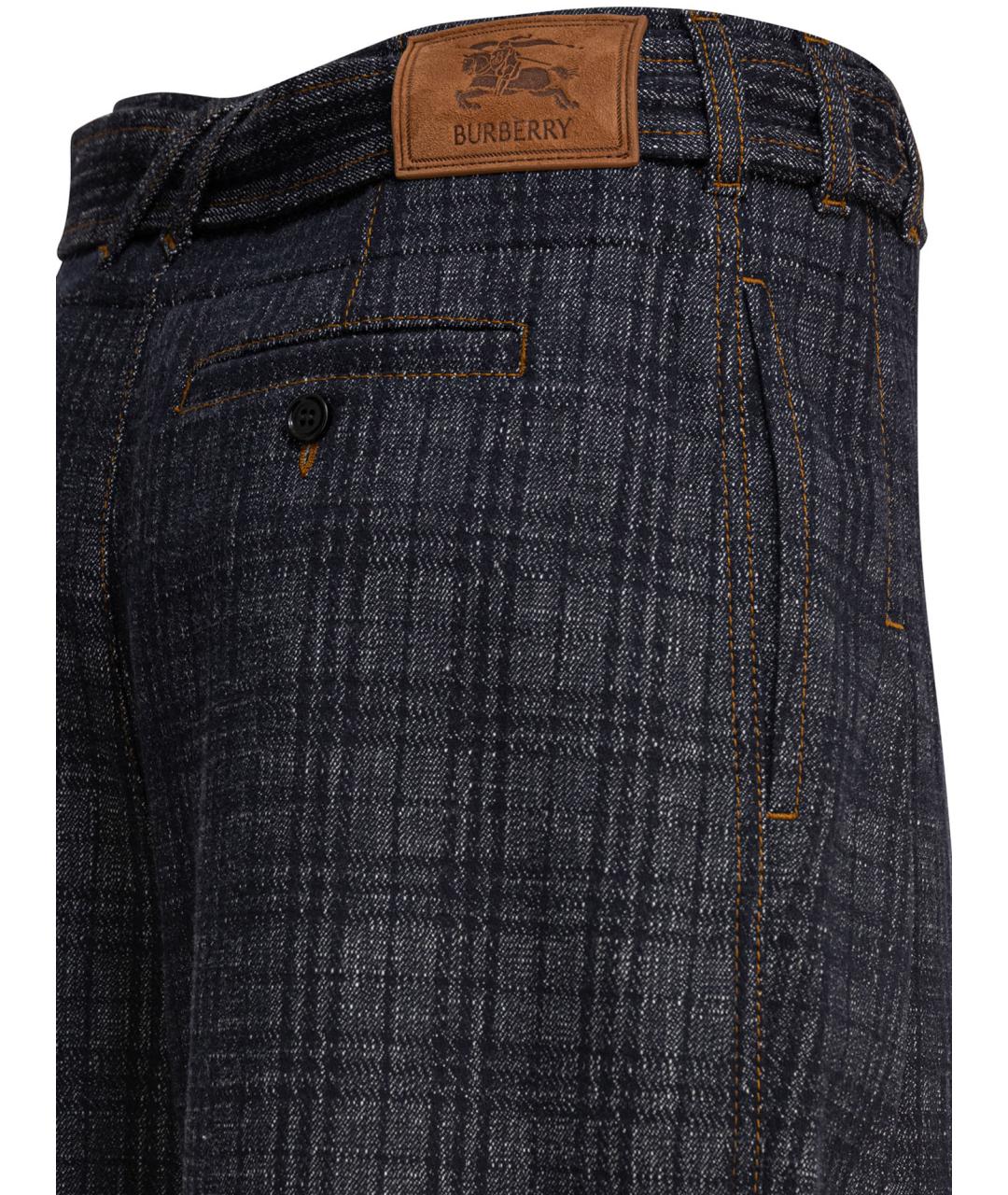 BURBERRY Темно-синие хлопковые прямые джинсы, фото 4