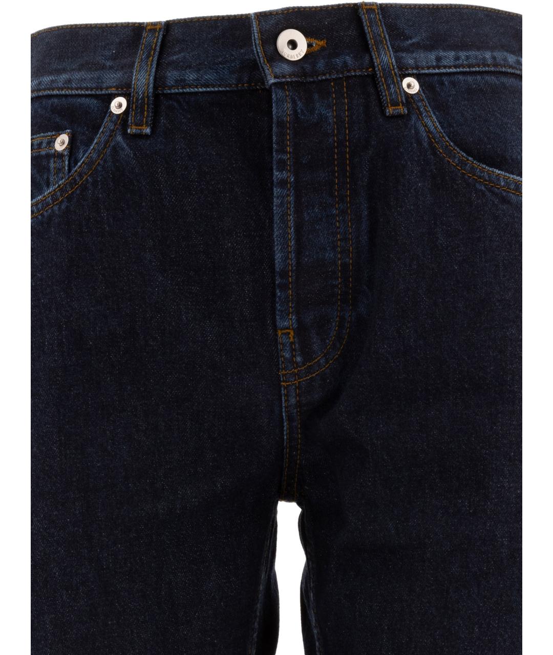 BURBERRY Синие хлопковые прямые джинсы, фото 3