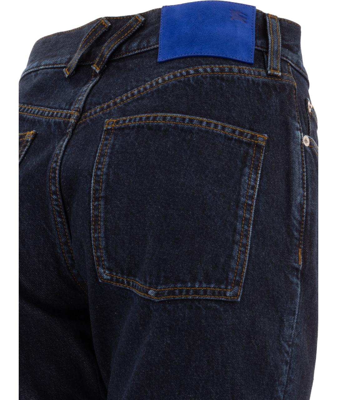 BURBERRY Синие хлопковые прямые джинсы, фото 4