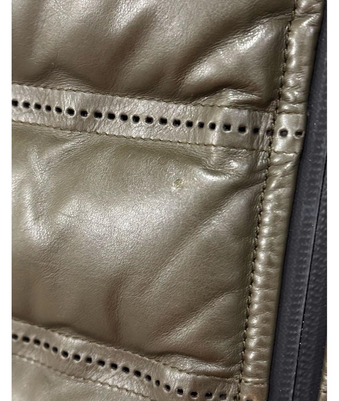 BERLUTI Хаки кожаный жилет, фото 5