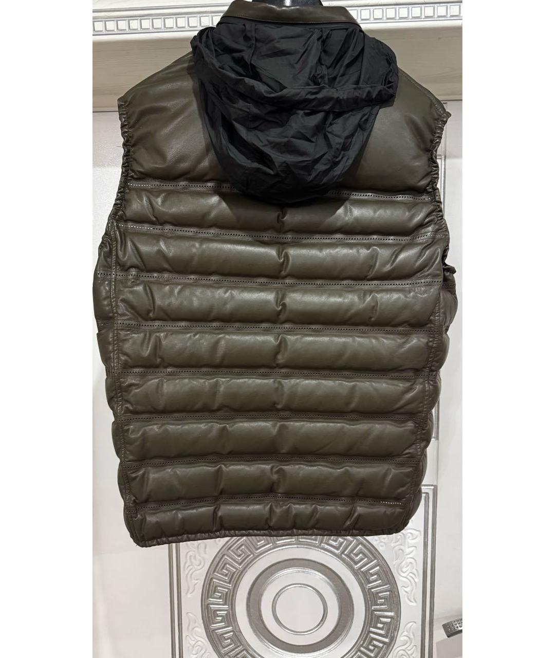 BERLUTI Хаки кожаный жилет, фото 2