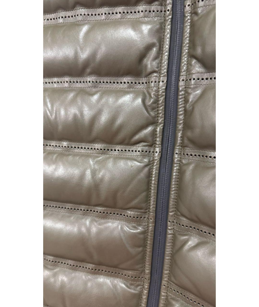 BERLUTI Хаки кожаный жилет, фото 4