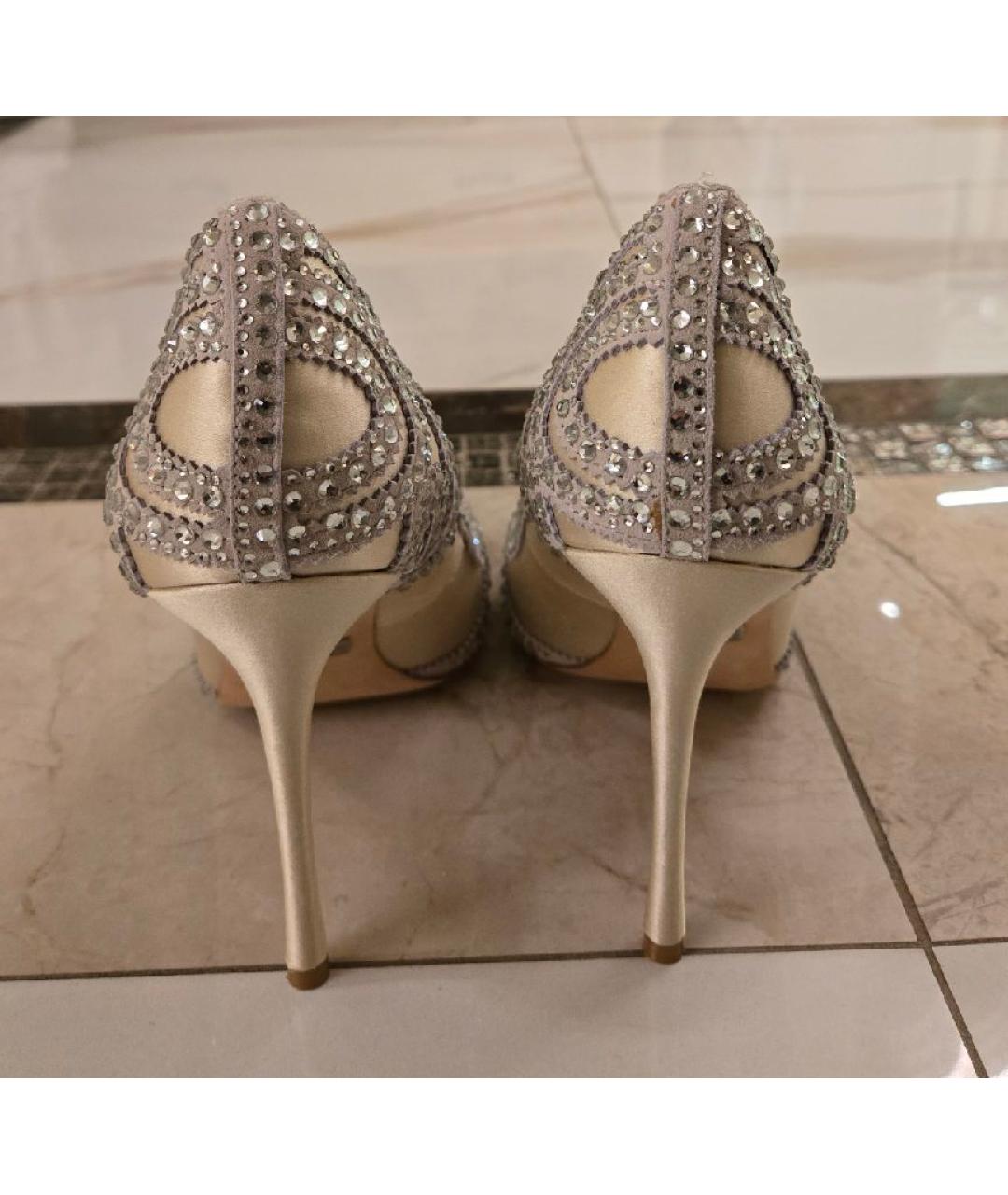 BADGLEY MISCHKA Бежевые текстильные туфли, фото 4