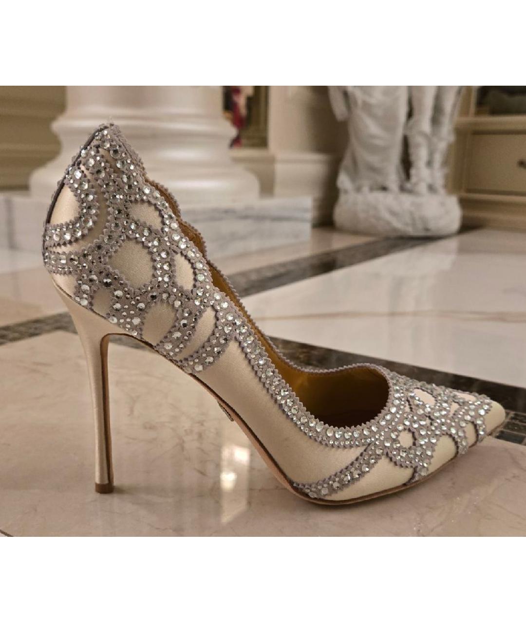 BADGLEY MISCHKA Бежевые текстильные туфли, фото 8