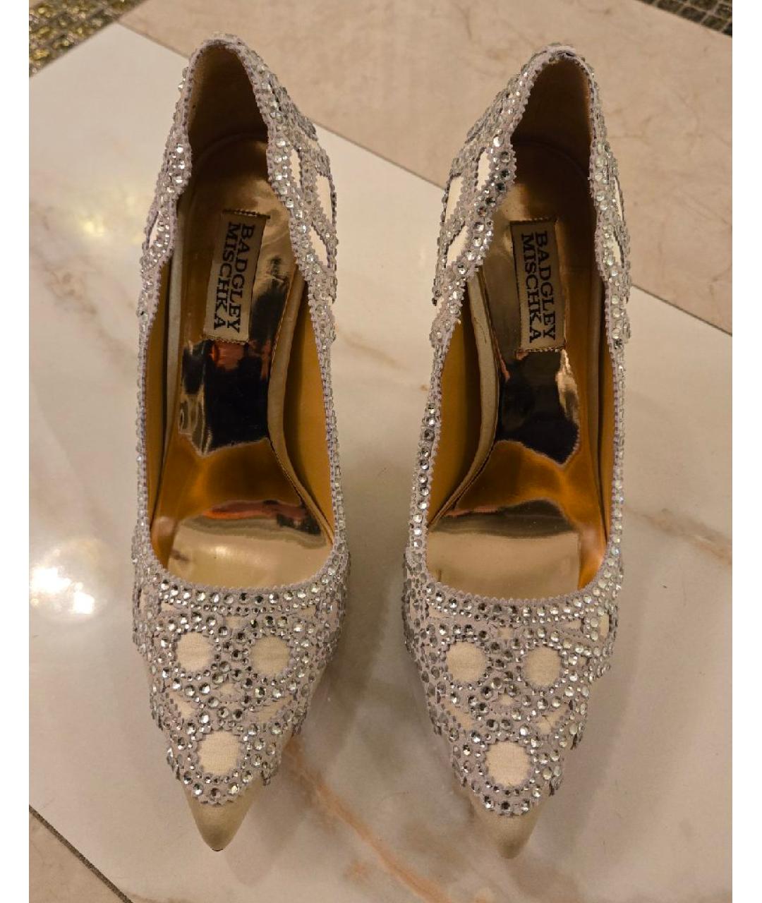 BADGLEY MISCHKA Бежевые текстильные туфли, фото 2