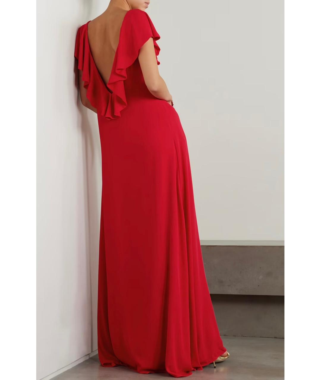 BERNADETTE Красное шелковое коктейльное платье, фото 3