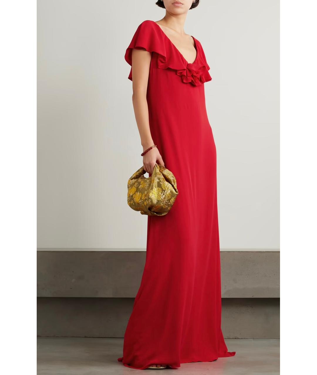 BERNADETTE Красное шелковое коктейльное платье, фото 2