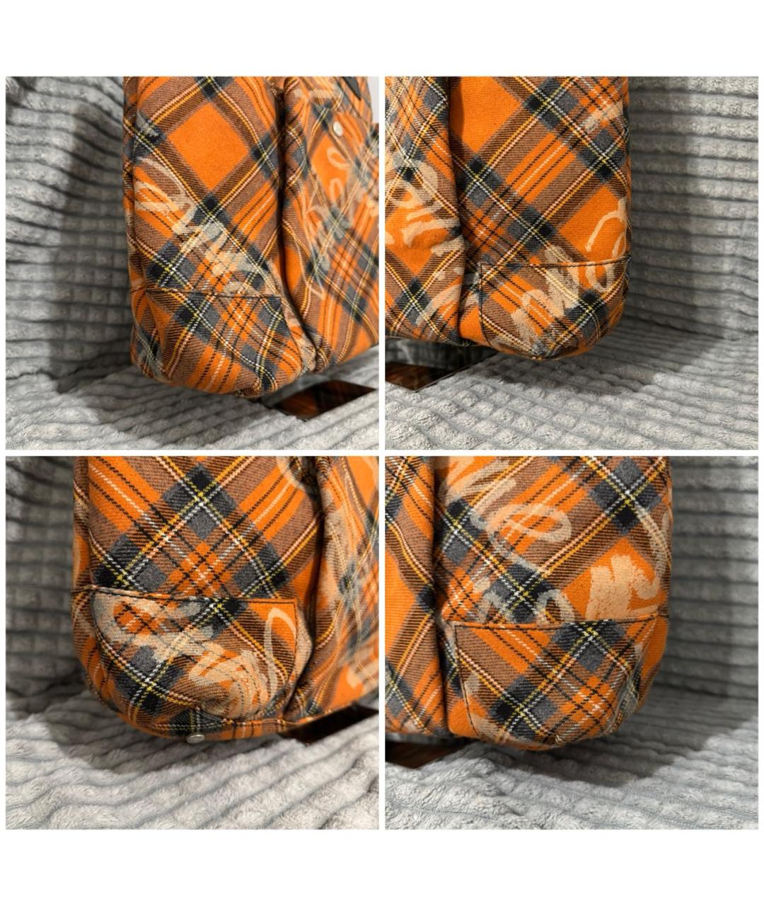 VIVIENNE WESTWOOD Оранжевая хлопковая сумка с короткими ручками, фото 5