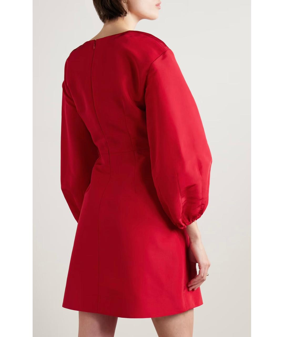 CAROLINA HERRERA Красное шерстяное коктейльное платье, фото 3