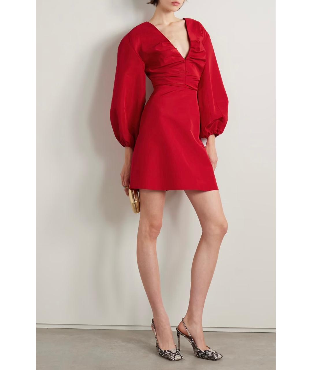 CAROLINA HERRERA Красное шерстяное коктейльное платье, фото 2