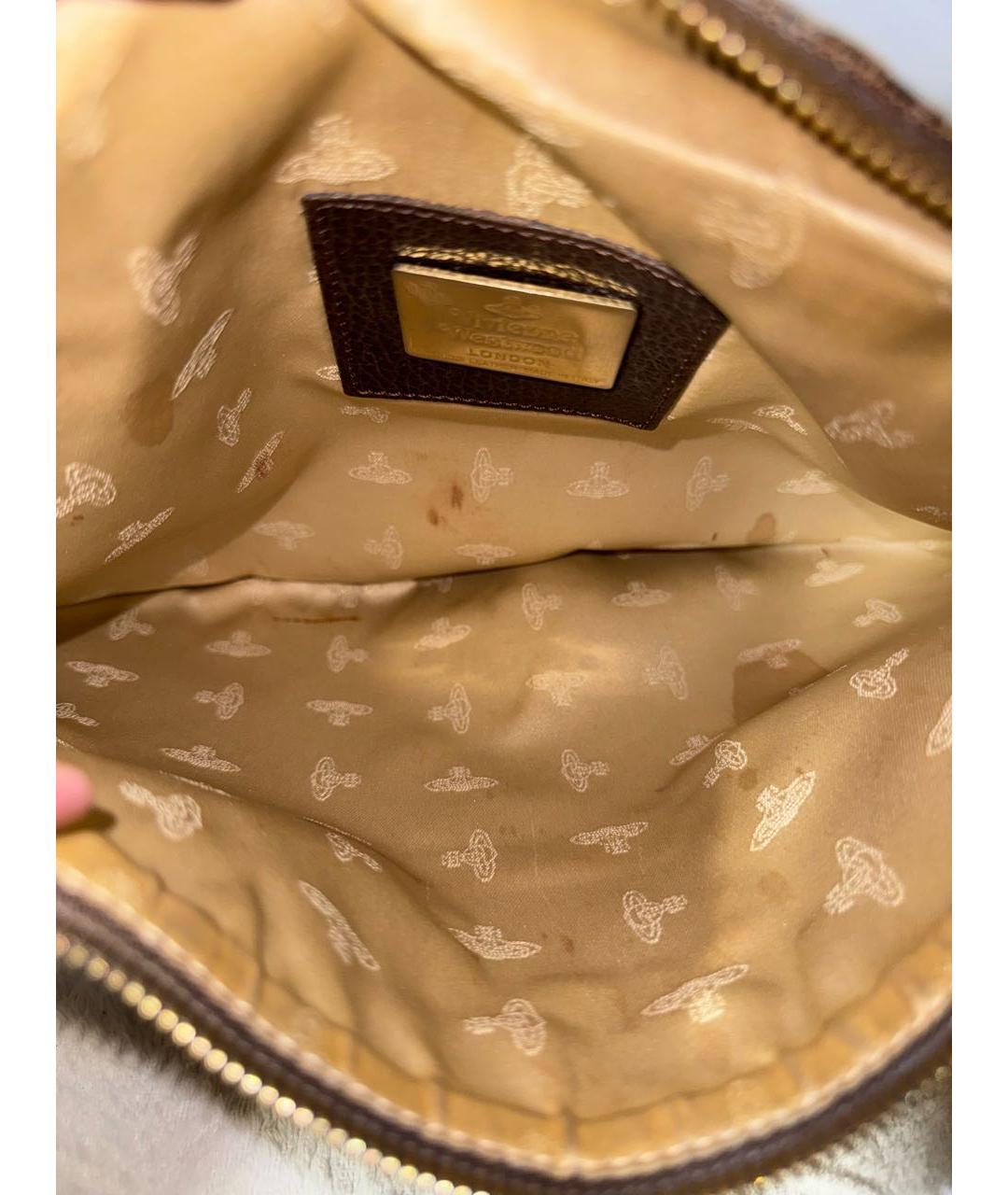 VIVIENNE WESTWOOD Коричневая хлопковая сумка через плечо, фото 4