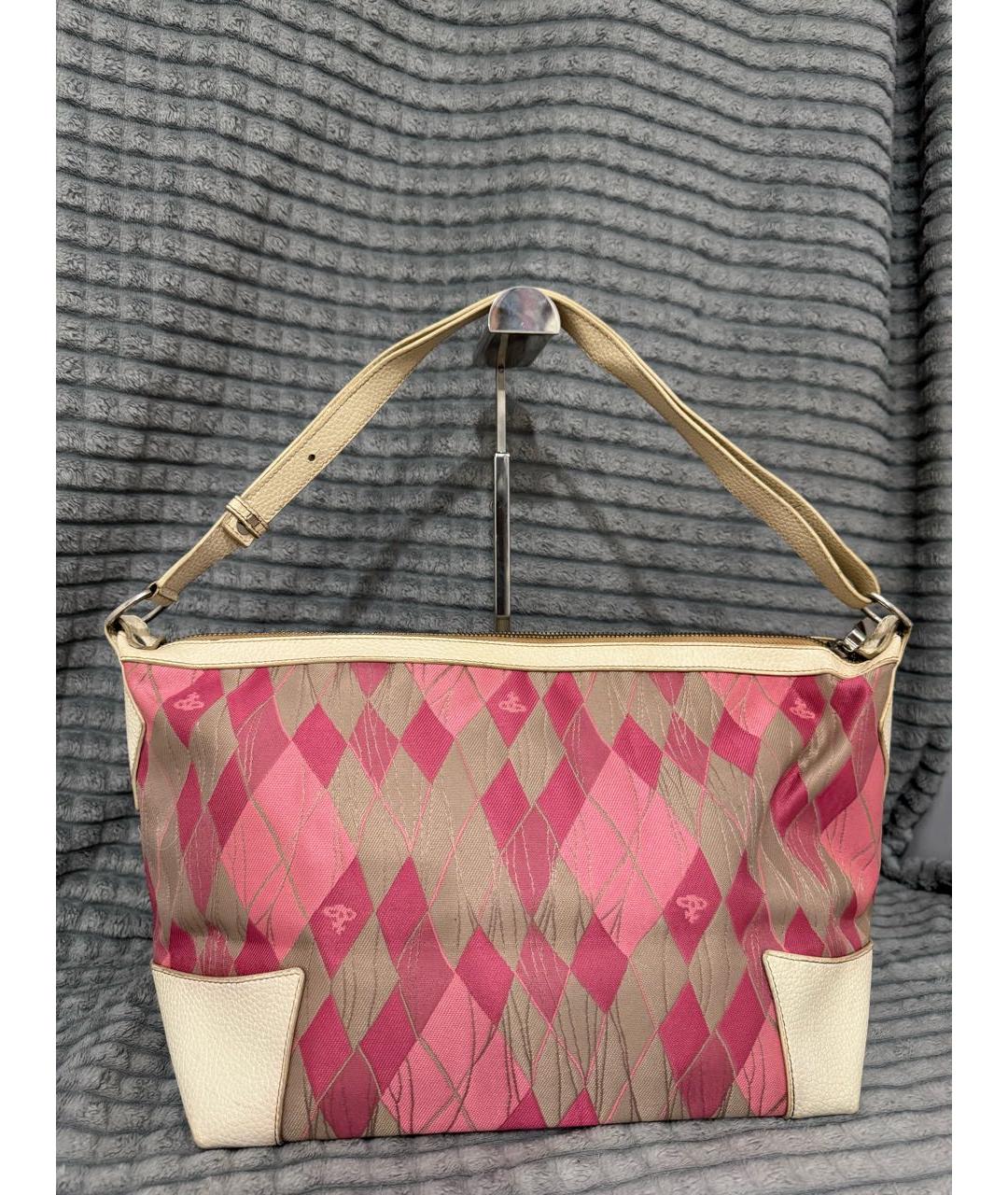 VIVIENNE WESTWOOD Розовая хлопковая сумка через плечо, фото 2