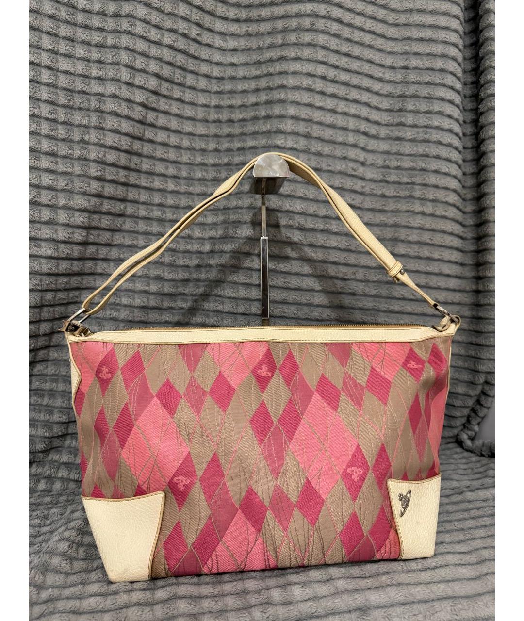VIVIENNE WESTWOOD Розовая хлопковая сумка через плечо, фото 4