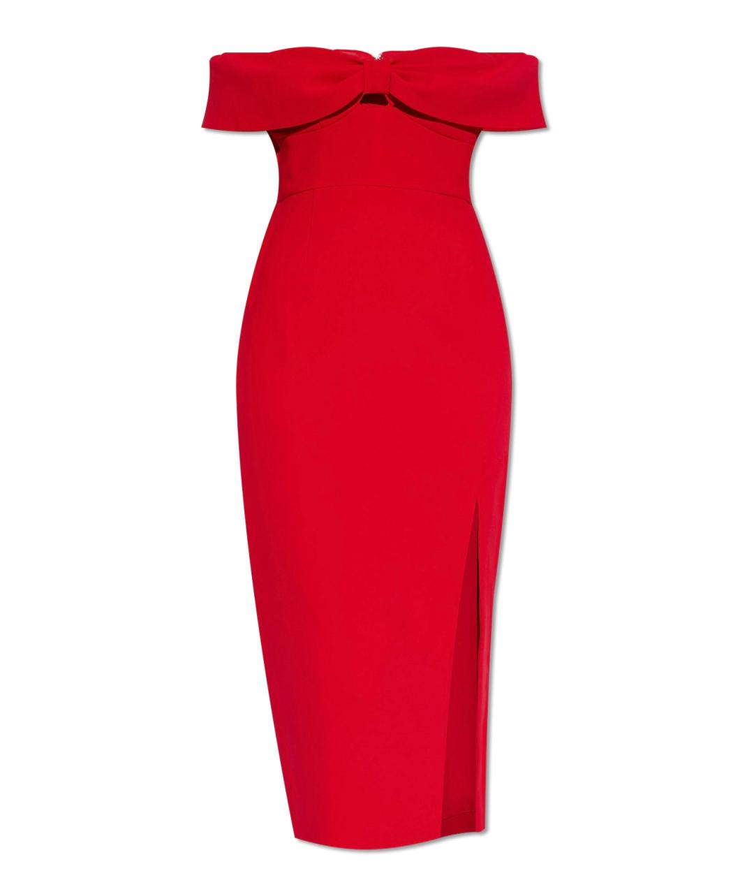 SELF-PORTRAIT Красное шерстяное коктейльное платье, фото 1