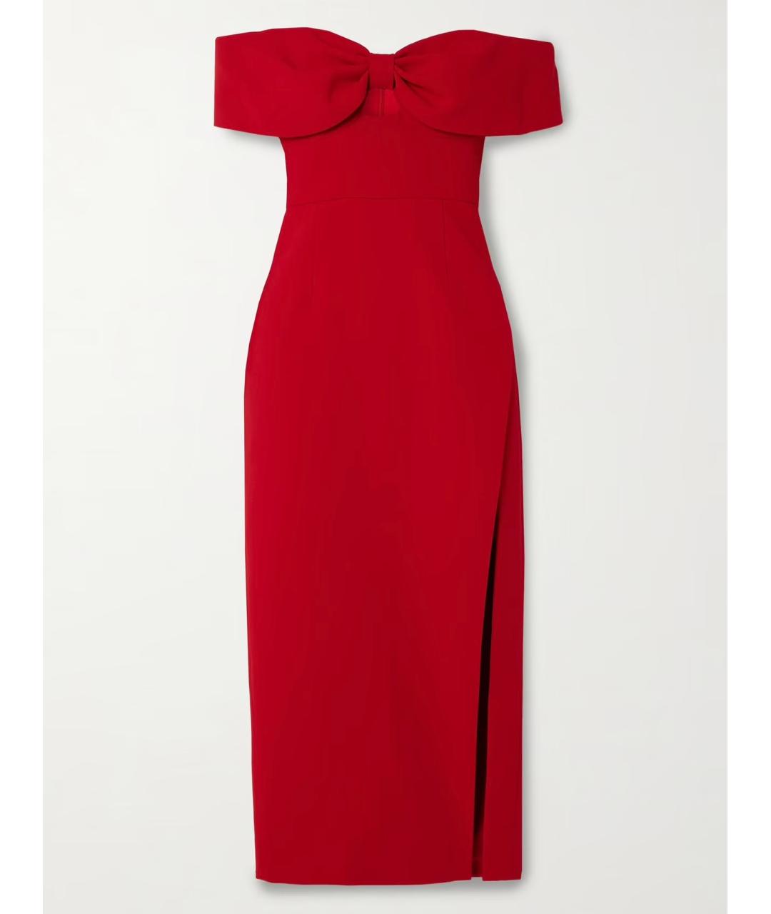 SELF-PORTRAIT Красное шерстяное коктейльное платье, фото 9