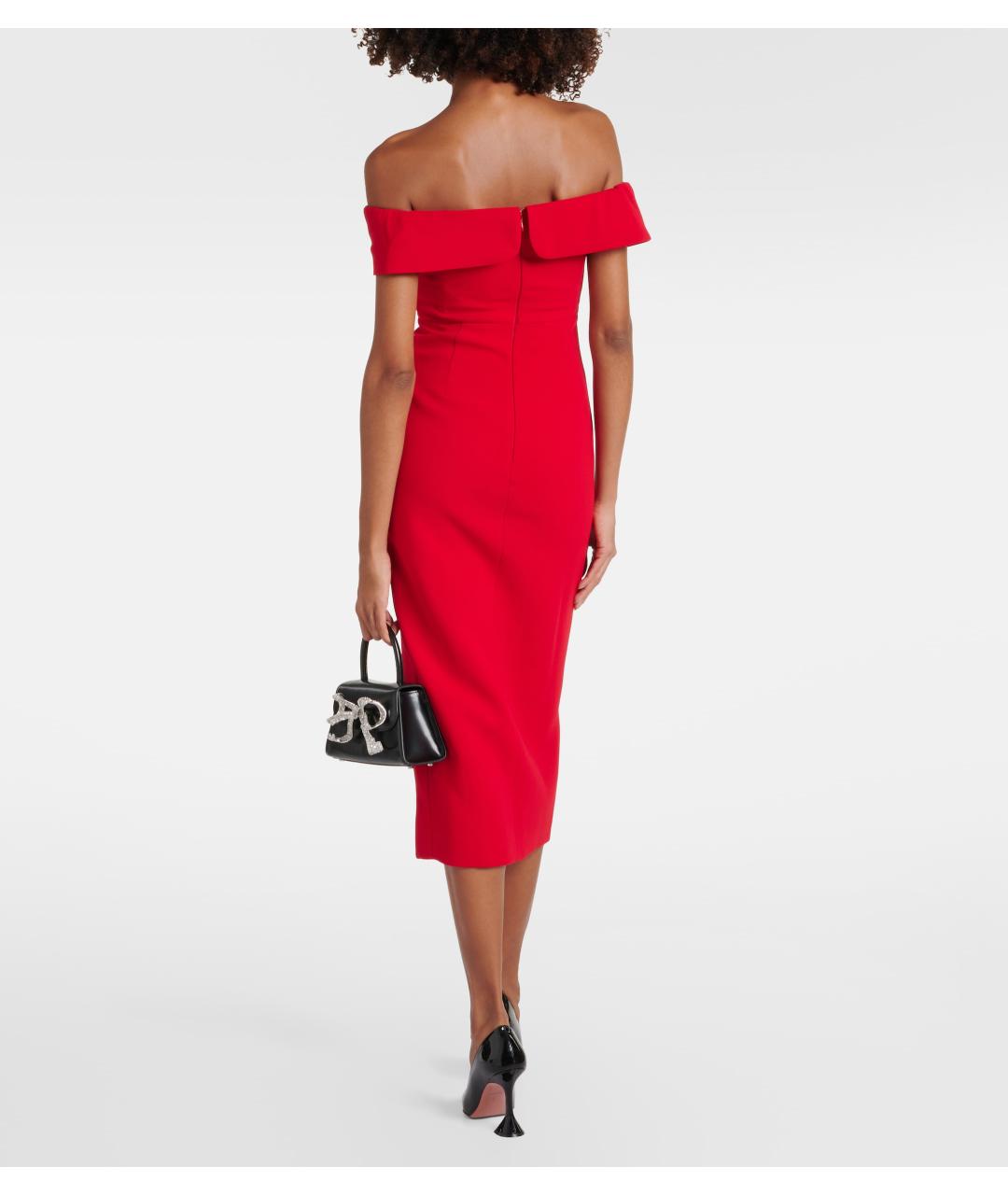 SELF-PORTRAIT Красное шерстяное коктейльное платье, фото 7