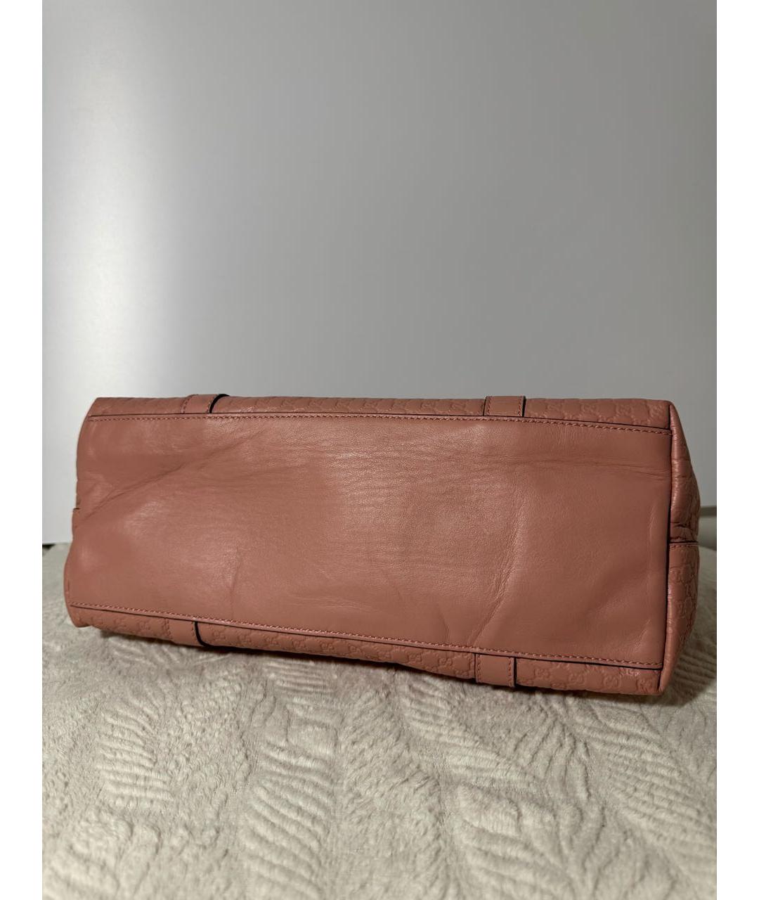 GUCCI Розовая кожаная сумка с короткими ручками, фото 3