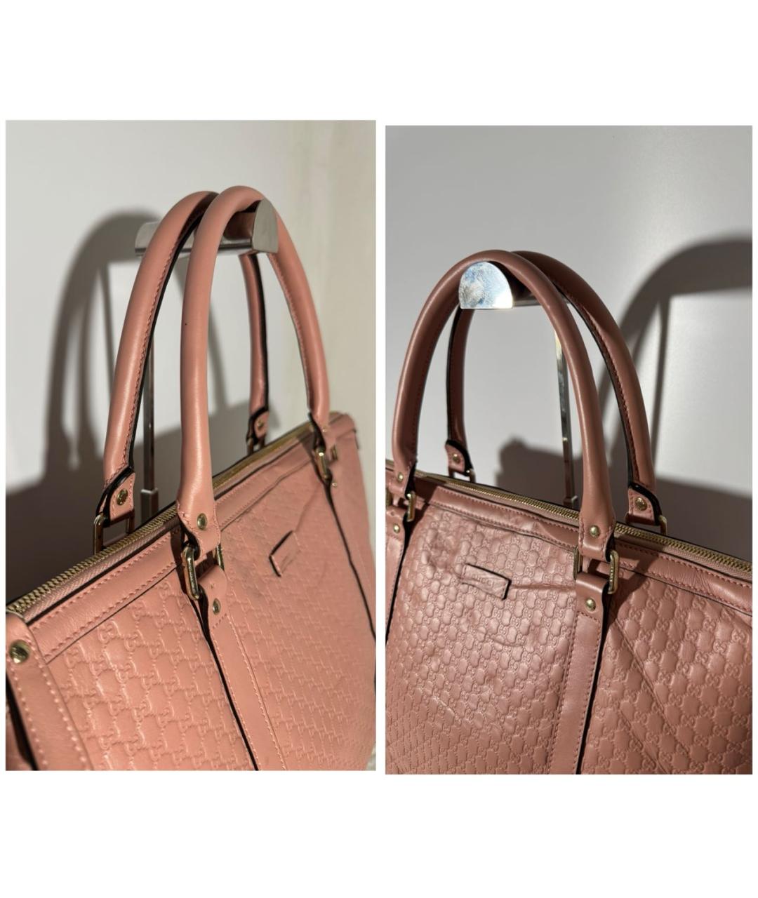 GUCCI Розовая кожаная сумка с короткими ручками, фото 6