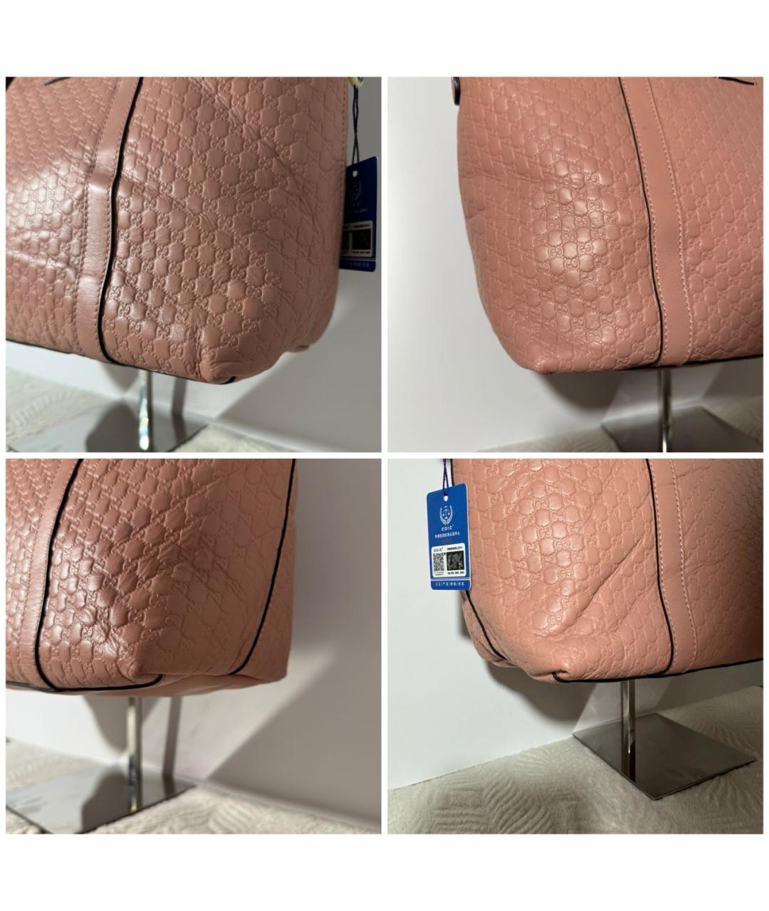 GUCCI Розовая кожаная сумка с короткими ручками, фото 5