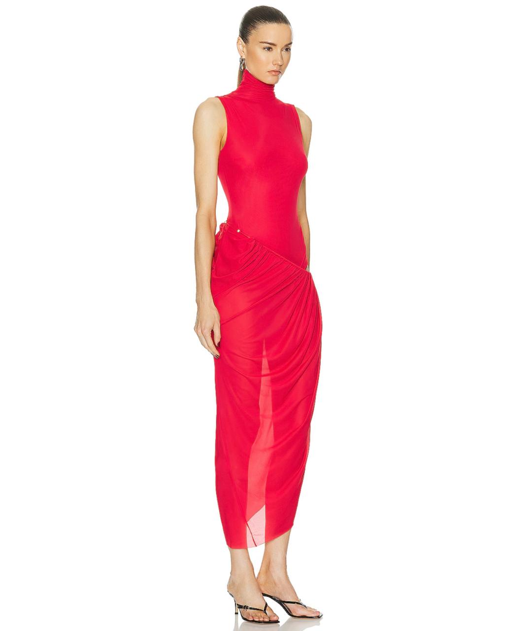 CHRISTOPHER ESBER Красное шерстяное коктейльное платье, фото 6