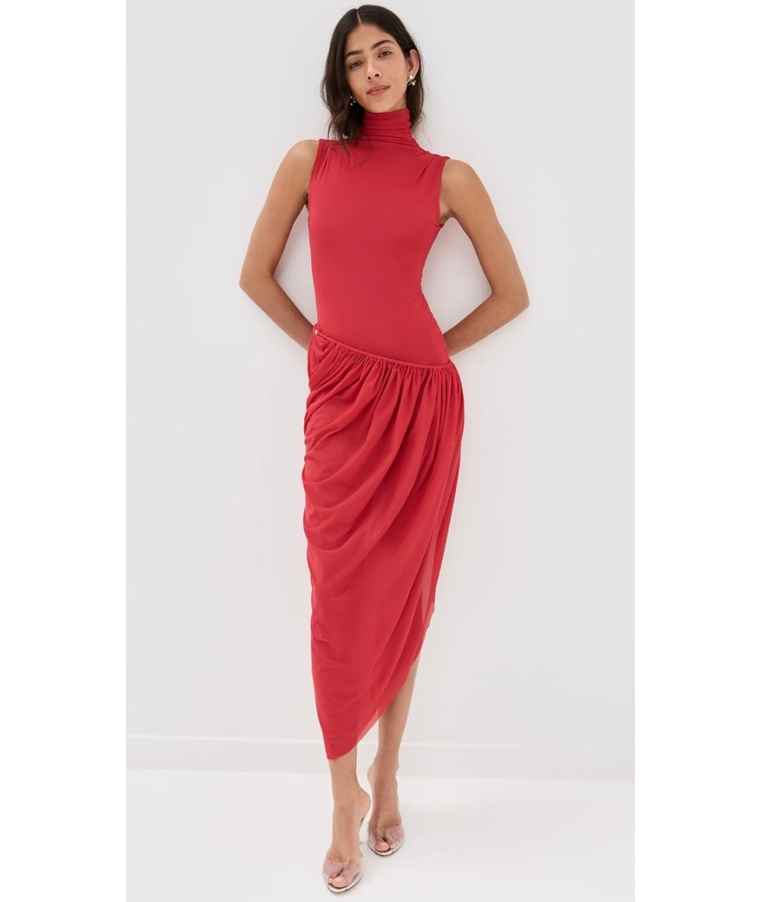 CHRISTOPHER ESBER Красное шерстяное коктейльное платье, фото 2