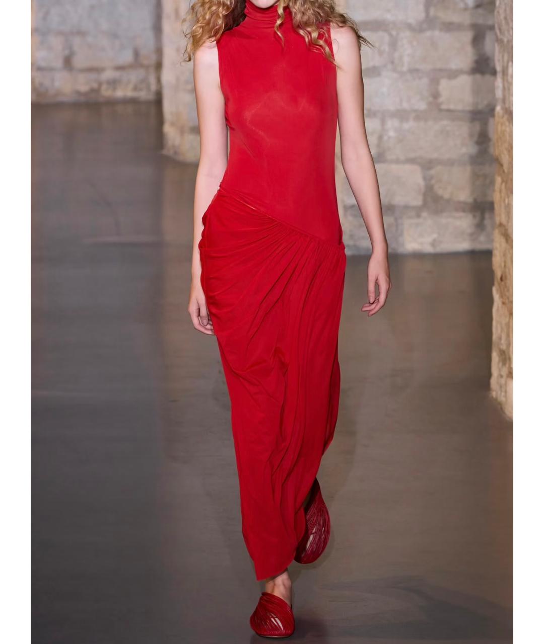 CHRISTOPHER ESBER Красное шерстяное коктейльное платье, фото 9