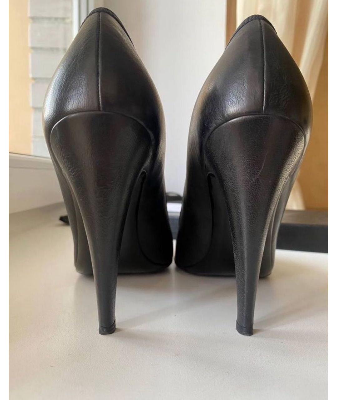 CHANEL Черные кожаные туфли, фото 5