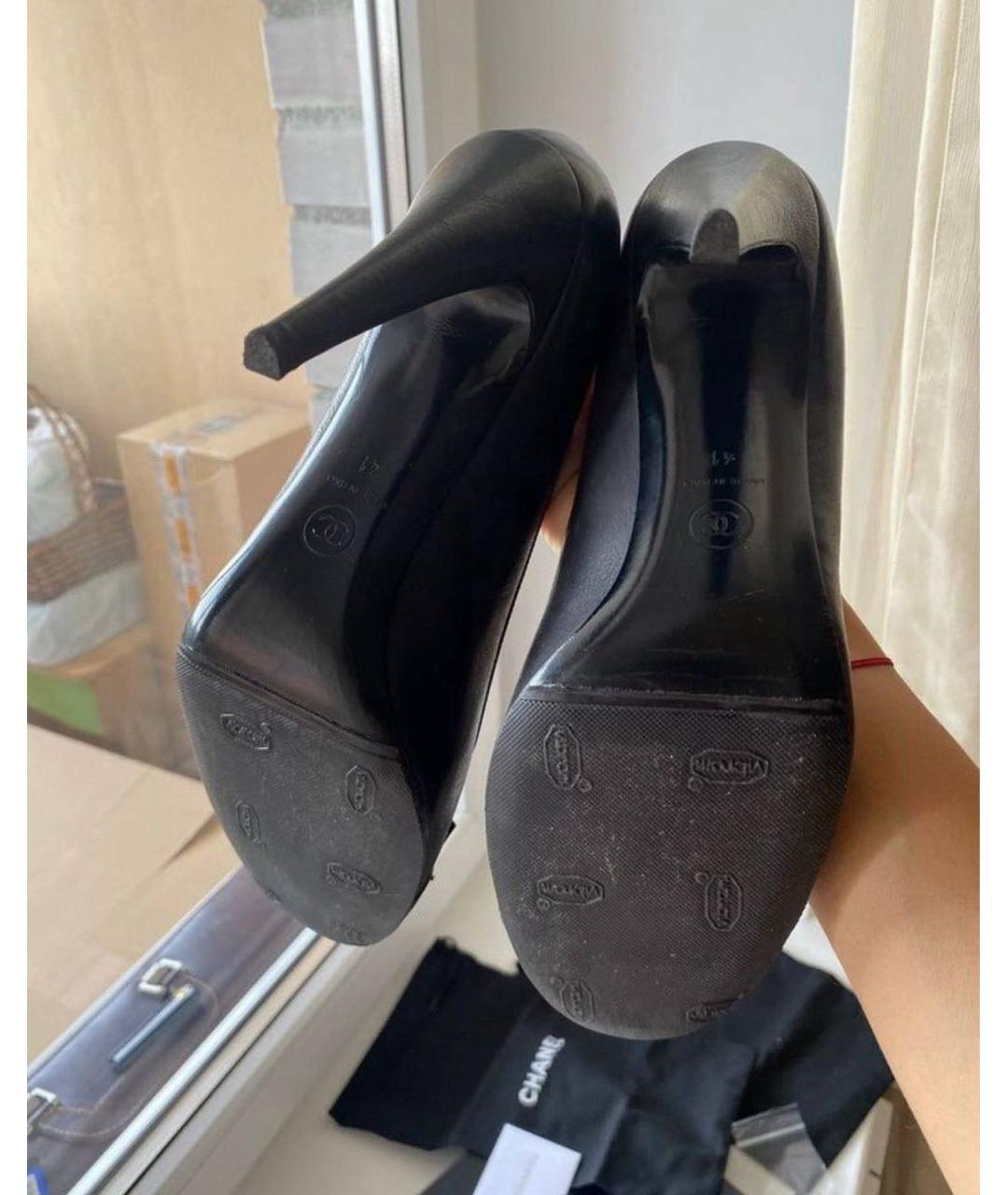 CHANEL Черные кожаные туфли, фото 4