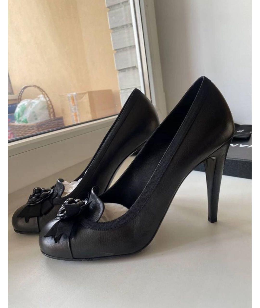 CHANEL Черные кожаные туфли, фото 8