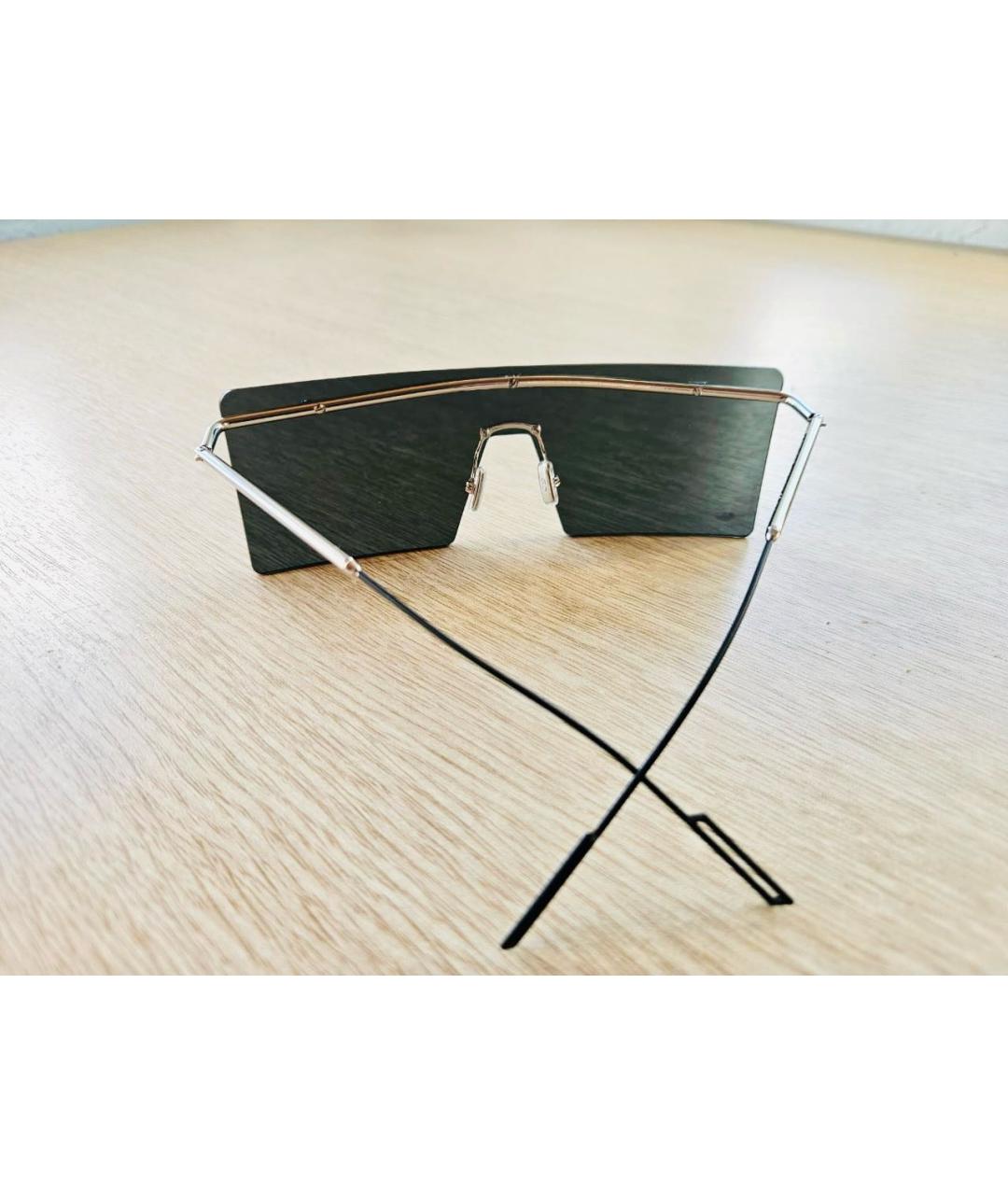 CHRISTIAN DIOR Серебряные металлические солнцезащитные очки, фото 5