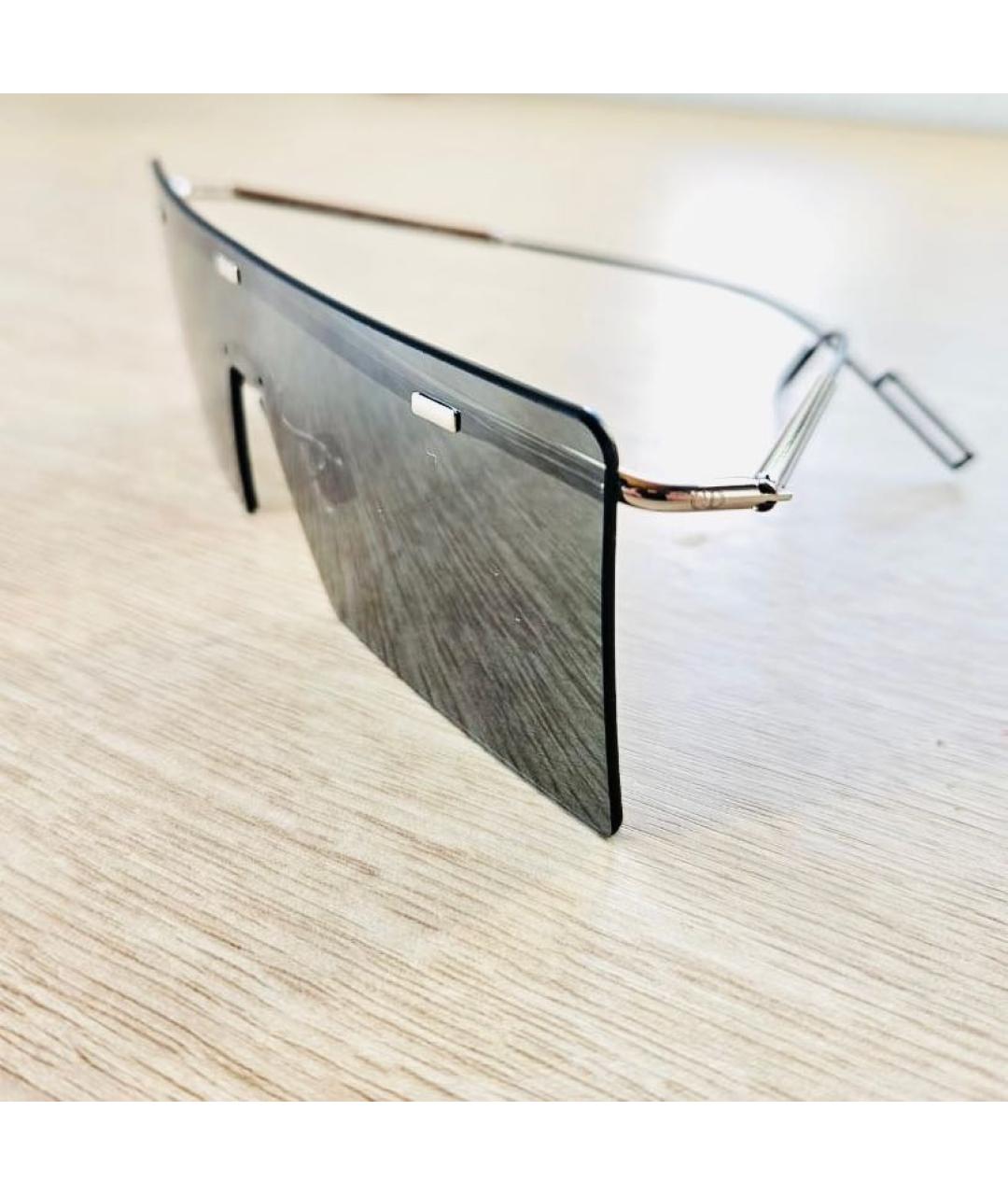 CHRISTIAN DIOR Серебряные металлические солнцезащитные очки, фото 4