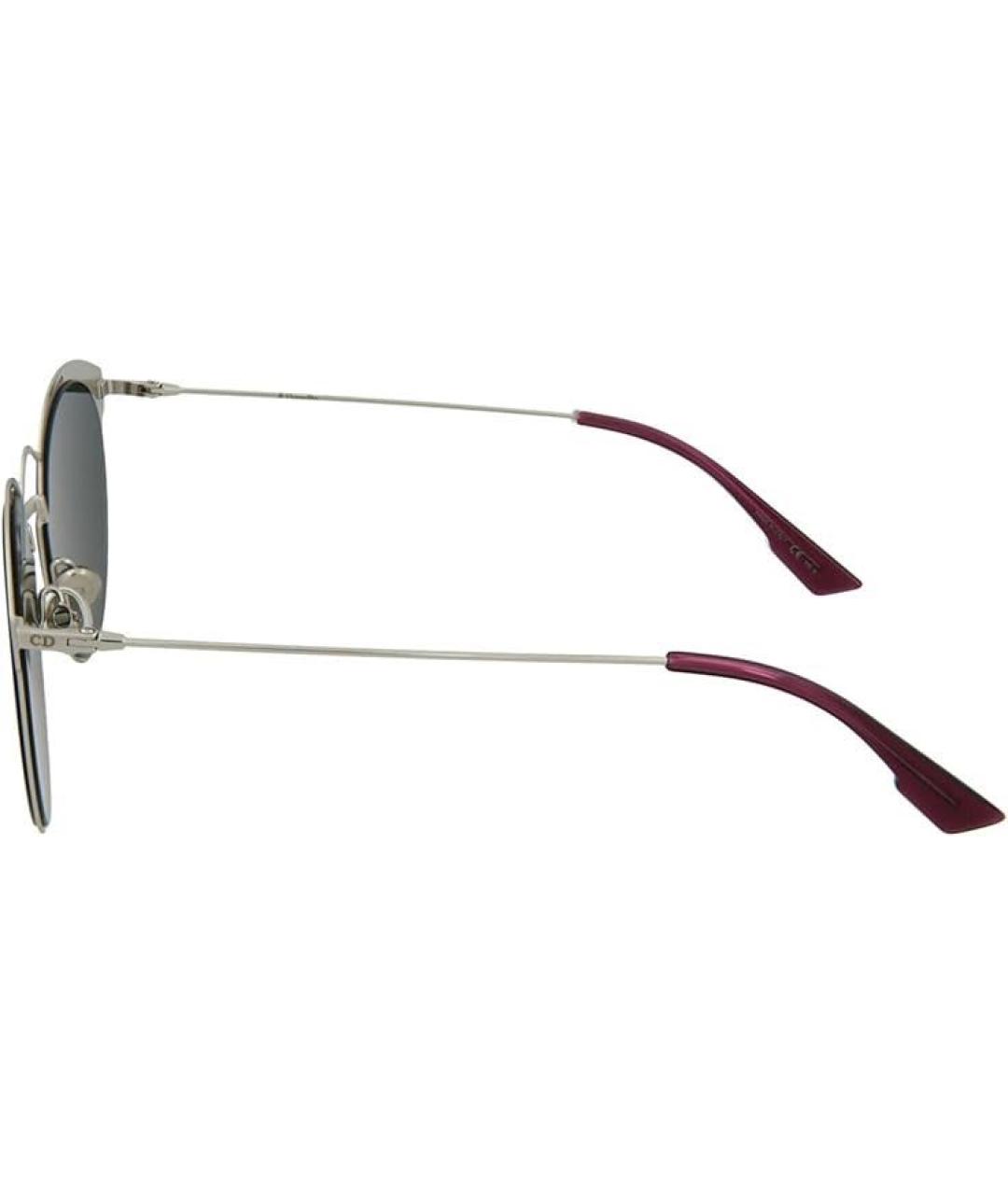 CHRISTIAN DIOR Серебряные металлические солнцезащитные очки, фото 5