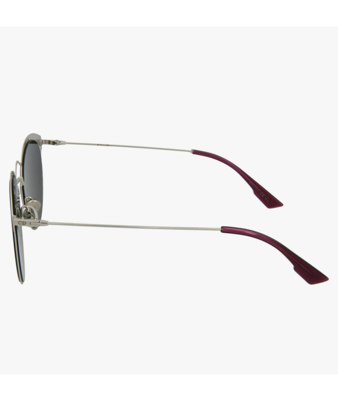 CHRISTIAN DIOR Серебряные металлические солнцезащитные очки, фото 2