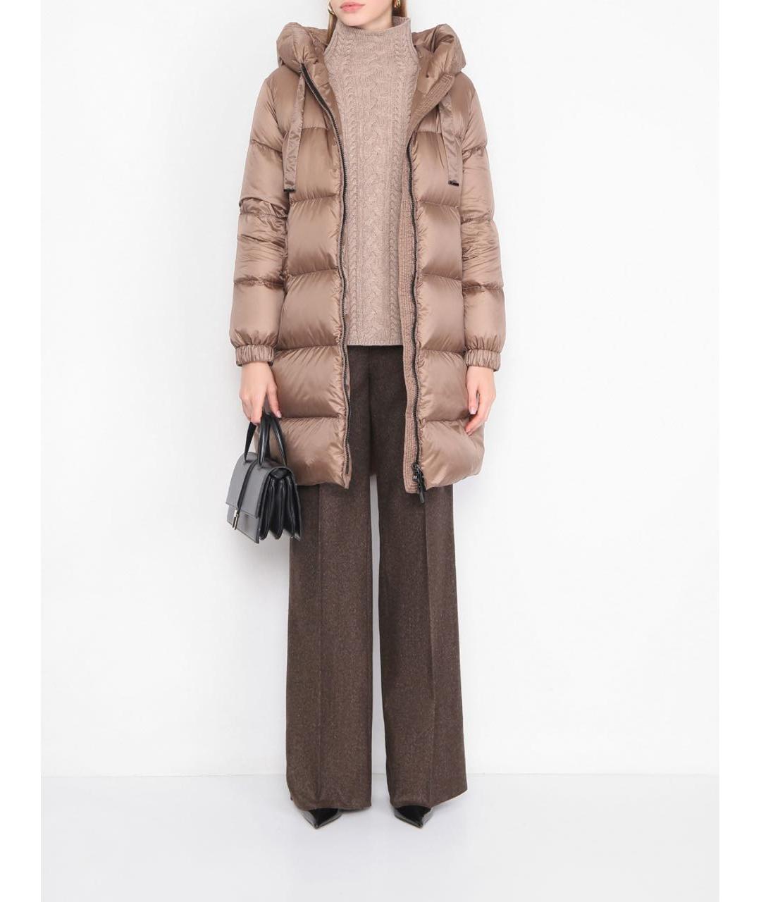 MAX MARA THE CUBE Бежевый полиэстеровый пуховик, фото 2